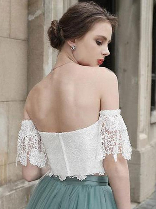 Vestidos de dos piezas de corte A/princesa, con escote en forma de corazón, tul, sin mangas y largo hasta la rodilla